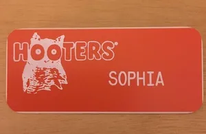 New Hooters Girl Uniform Name Tag “Sophia” thumbnail 1