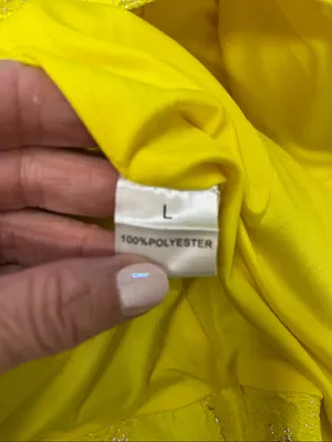 NWT Bella Barnett Yellow Ruffled Off-Shoulder Cocktail Dress size L thumbnail 12