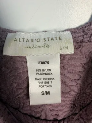 Altar'd State Intimates Mauve Crinkle Textured Smocked Tank Top thumbnail 2