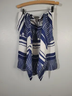 Lulus Delphi Blue & White Striped Tie-Front Strapless Romper - Size XS thumbnail 9
