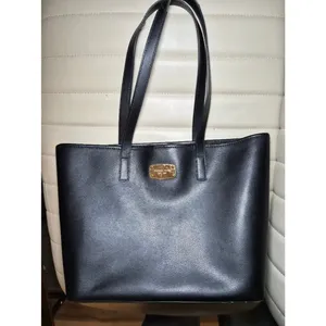 Michael Kors Black Leather Tote Bag Shoulder Purse thumbnail 6
