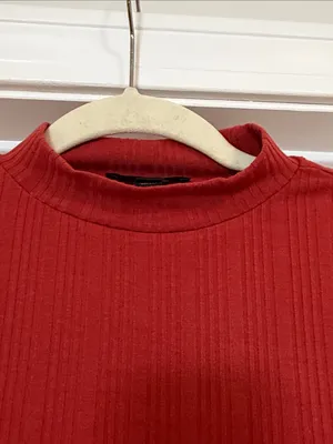 J. Crew Ribbed Long-Sleeve Mock Neck Sweater - Red thumbnail 4