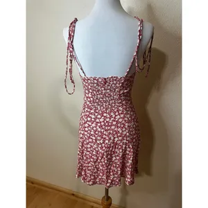 Reformation Presley Mini Dress Crimson Red Ditsy Floral Tie Strap NEW WOMENS 2 thumbnail 3
