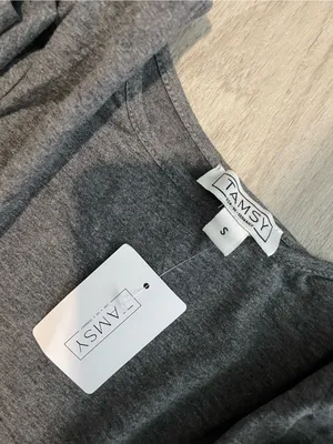Women’s Long Sleeve Scoop Neck Top - Charcoal Gray thumbnail 2
