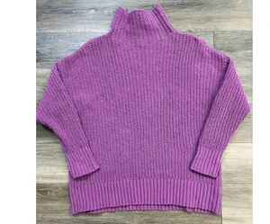 Aerie Chunky Turtleneck Sweater Purple Long Sleeve Knit Women's Small thumbnail 2
