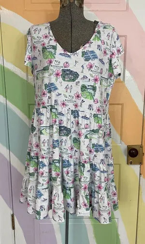 Smith & Quinn Delaney Reynolds Lake Oconee Resort Wear Tiered Mini Dress Sz L 🧡🎀 thumbnail 1