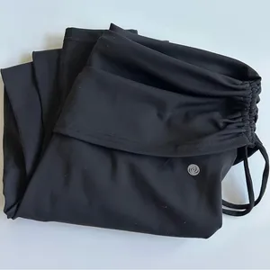 apana Black Fold over Waist Yoga Pants Medium thumbnail 1