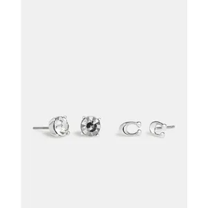 Coach Set of 2 Silver Stud Earrings One Size thumbnail 2