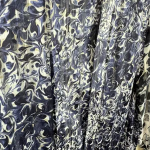 Simply Vera Vera Bradley Black Blue Sheer Blouse‎ Large thumbnail 3