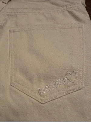 Djerf Avenue Relaxed Jeans 100% Organic cotton button fly cream Size 25 NWOT thumbnail 9