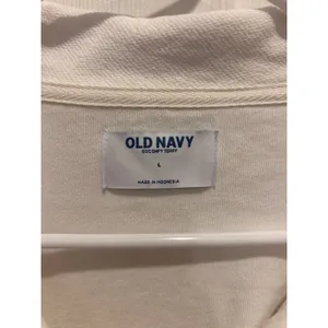 Old Navy SoComfy Terry Quarter‎ Button Pullover Cream Cropped Sweatshirt Large thumbnail 2