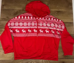 Woman’s Christmas Reindeer Longsleeve Lightweight Hoodie XL thumbnail 1