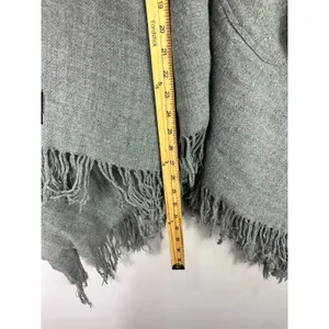 Fraas Gray‎ Fringe Shawl Wrap Poncho Minimalist Old Money Quiet Luxury Layer thumbnail 6