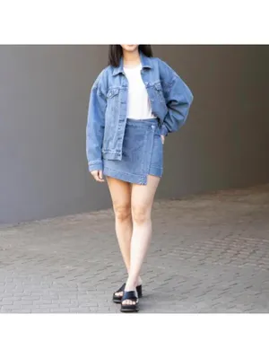 Uniqlo Drapey Denim Skort Indigo Blue NWT XS thumbnail 4