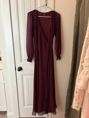 Lulus Long Sleeve Dress Maxi thumbnail 3