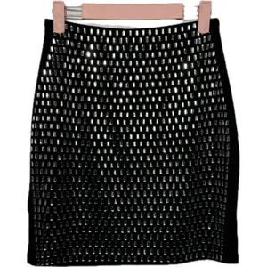 NWT Sequin Rhinestone Tube Top and Mini Skirt Two Piece Set Black Silver Med‎ thumbnail 7