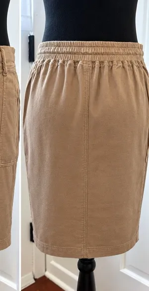 Tribal Brand Coffee Brown Pull on Skirt Crochet Drawstring Pockets Size Medium thumbnail 1