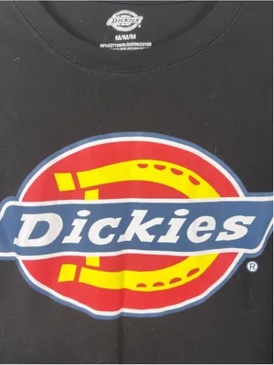 Dickies Classic Logo Graphic T-Shirt Black Medium Cropped Workwear Streetwear thumbnail 4