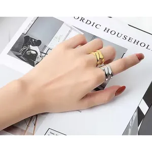 Boutique Layered Cross Ring‎ | White Gold Sterling Silver thumbnail 5