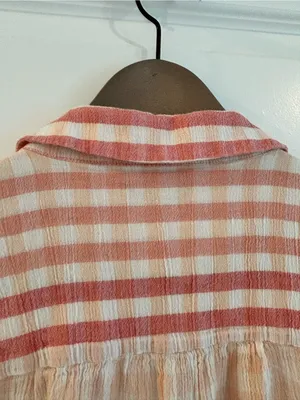 Madewell Central Tunic Shirt White Pink Gingham Size M thumbnail 10