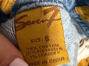 Vntg Seven7 lower rise blue denim jeans with embroidered logo on back pockets si thumbnail 5