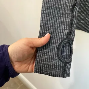 Lululemon Rest Less Pullover Gray Heathered‎ Black Seamless Long Sleeve M/L thumbnail 10
