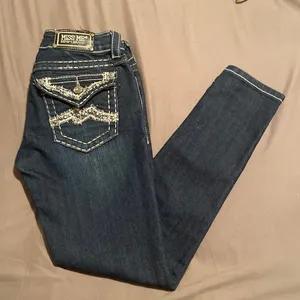 Miss Me Bling Pocket Dark Denim Skinny Jeans thumbnail 2