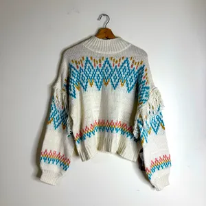 Rock&roll ladies Cozy Knit Sweater with Fringe Details western rodeo size XL thumbnail 2