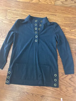 Soft Surroundings Lakshmi Tunic Pullover Navy Size Medium Athleisure Sweatshirt thumbnail 15