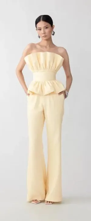 Sau Lee Nicola Crepe Pants Butteryellow Womens Size 0 thumbnail 1