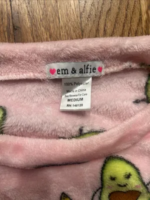 Women’s Pink Avocado Plush Pajama Set Medium NWOT thumbnail 5