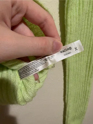 Anthropologie Daily Practice Wool Blend Cropped Ribbed Fitted Sweater Neon Green thumbnail 5