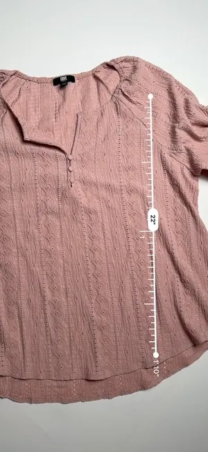 Frye Women's Rose Mauve Boho Knit Long Sleeve V Neck Pullover Blouse Large thumbnail 4