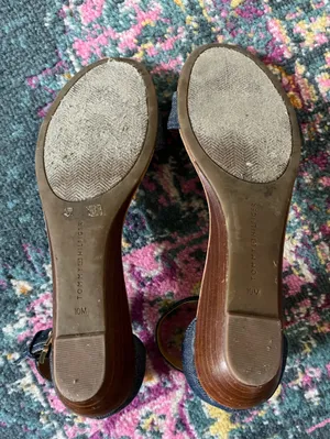 Tommy Hilfiger Denim Navy and Tan Ankle-Strap Sandals thumbnail 6