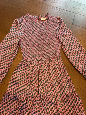 MelloDay Pink and Green Patterned Long Sleeve Dress Size Small - C11-647 thumbnail 5