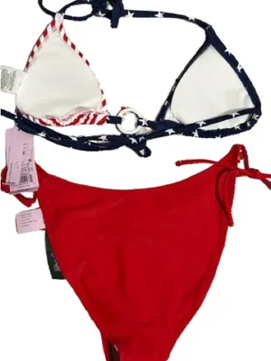 wild fable Red, Navy & White Star-Stripe Triangle Bikini thumbnail 5