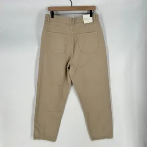 H&M Loose Mom Jeans Womens 12 Beige‎ Denim Cotton Logo Slim Fit High Waist New thumbnail 7