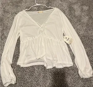 Altar'd State white peplum blouse thumbnail 1