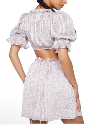For Love And Lemons Pheobe Pink Floral Cut-Out Mini Dress NWT thumbnail 11