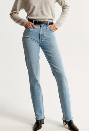 ABERCROMBIE & FITCH Ultra High Rise 90s‎ Straight Denim 26/2R thumbnail 1