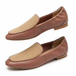 NYDJ Douglas Rose Gold Leather Woven Vamp Loafers Pointed Toe Flats Womens 7.5M‎ thumbnail 1