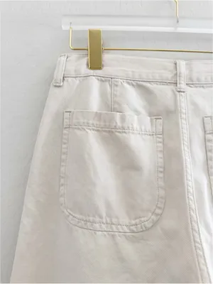 Madewell Ultimate Wide Leg Pant Cream Vintage Canvas Airy Denim NZ211 Size 28 thumbnail 8