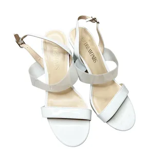 Dream Paris Heels White Slingback Open Toe Strappy Dress Sandals Shoes Size 7 thumbnail 1