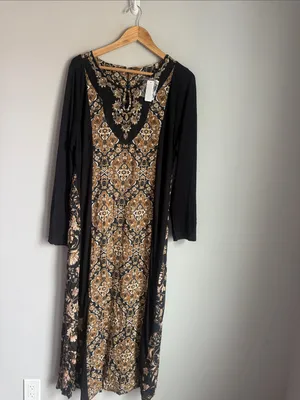 NEW Soft Surroundings Priska Maxi dress in Autumn Tile Boho Artsy XL thumbnail 2