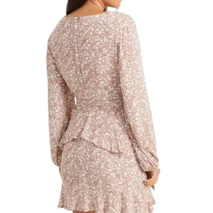 Altar'd State Mia Floral Print Dress Size L Cream/Mocha thumbnail 7