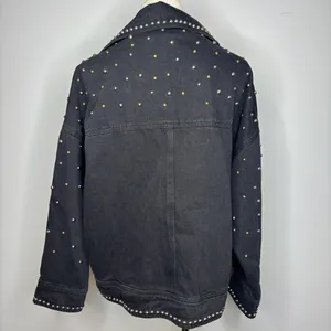 Nasty Gal - Black Studded Denim Jacket thumbnail 3