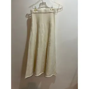 Commense NWT Women Small Cream Knit Midi Skirt Coquette Cottage Minimalist Fall thumbnail 5