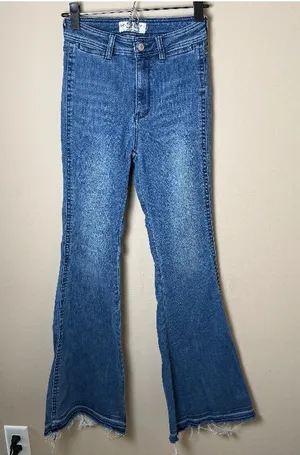 We the Free People Raw Release Hem Flare Jeans Womens 25 Boho Hippie Festival thumbnail 1