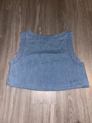 Petal & Pup Denim Crop Tank Top thumbnail 3