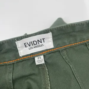 EVIDNT Pants Size 25 Cropped Chino Wide Leg High Waist NWT Green 100% Cotton thumbnail 4